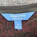 Simply Vera Wang Velvet Burnout Top Womens M Red Sheer Whimsygoth Grunge Vamp Size M Photo 11