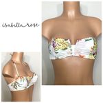 New. Isabella Rose floral bandeau bikini top. Retails $80. Small White Photo 1