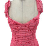 Tiger Mist Toronto Mini Dress Pink Red Floral Print Ruched Size Small Photo 3