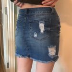 Wax Jean Los Angeles Ripped Denim Skirt Photo 3