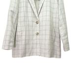 Madewell NWT  Dorset Blazer Windowpane Linen Blend Plaid Jacket Beige Size Large Photo 6
