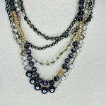 Loft Ann Taylor  Multi 5-Strand 19" Necklace Glass Wood Beaded Adjustable Photo 1
