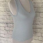 Old Navy women S cotton blend ribbed v-cut neck crop tank top blue Photo 0