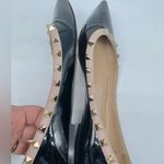 Valentino Garavani  Black Patent leather beige trim rockstud Ballet flats EU 38 Photo 13