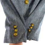 J.Crew  Dalton Herringbone Blazer Jacket 8 TALL Blue Gold Buttons Crest Linen Photo 3