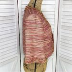 Victor Costa Tweed Bead Detail Crop Blazer Jacket Pink Red Cream 6 Photo 3