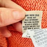 LL Bean Womens Sweater Medium Full Zip Cardigan Peach Mock Neck Cotton Outdoor Orange Photo 5