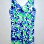CHAPS Baja Watercolor Floral Print Sleeveless A-Line Dress Size 16 Photo 2
