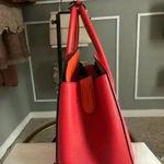 Bally Sommet Satchel Top Handle Medium Size Handbag In Beautiful Orange/pink. Pink Photo 5