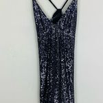 Intimately Free People sequined “gold rush” tie back silver mini dress. Small Photo 3