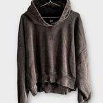 Gap  women’s charcoal Black gray crop hoodie Photo 0