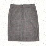 Chadwick's Classic Wool Skirt Gray Red Houndstooth Plaid Straight Pencil Size 8 Photo 1