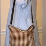 Longaberger Black Brown Checkered Crossbody Swing Away Purse Photo 2