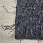 Ann Taylor Black Rhinestone Feather Hem Shift Dress 14 Party Cocktail Flapper Photo 5