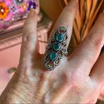 Green Onyx Boho Sterling Silver Gemstone Ring Size 9.5 Photo 0