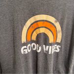 Crewneck Sweatshirt Gray Orange Rainbow Good Vibes M Size M Photo 5