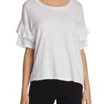 Current/Elliott white ruffled roadie tee Photo 1