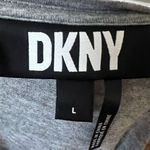 DKNY Women's Gray T-Shirt L Raised Glitter Embossed Logo Crew Neck Short Sleeve Photo 6