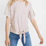 Madewell  Button-Back Tie Short Sleeve Tee in Stripe Size‎ M Photo 0