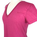 Nike pink Dri-Fit tee, Women's small V-neck athletic workout t-shirt Photo 2