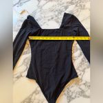 Quince NWT Second Skin Square Neck Long Sleeve Black Bodysuit Sz XS Photo 3