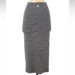 Billabong Black & White Stripe Skirting The Truth Midi Cotton Skirt Size S Small Photo 2