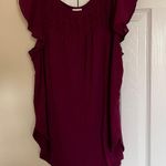 Merona Maroon Flutter Sleeve Shirt Photo 1