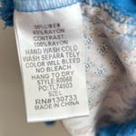 Umgee  Blue Frayed Hem Mixed Print Boho Top Large Photo 4