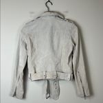 BLANK NYC  Women's Cream Suede Geninue Leather Biker Moto Jacket Photo 5