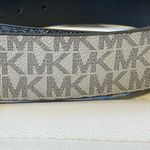 Michael Kors  MK Monogram Buckle Logo Reversible Belt Silver Black NEW Photo 4