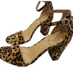A New Day  Ema Leopard Print Block Heel Sandals Brown Black Size 8 Photo 0