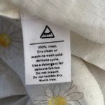 Sleeper NWT  Brigitte Floral Midi Dress Sz S 100% Linen White Yellow Daisies Photo 5