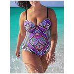 NWT SWIMSUITS FOR ALL One Piece Swimsuit Size 10 Photo 2