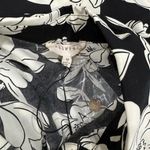 Prómesa NEW Promesa Black Iris Floral Button-Front Shirt Romper Women’s Medium Photo 3