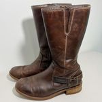 UGG  Langton Moto Boot Chocolate Brown Nubuck Leather Size 10 Photo 0