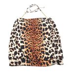 Vince Camuto Chain Halter Blouson Tankini Top Leopard Print Brown XS Photo 2