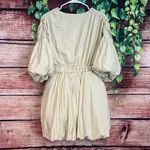 Pretty Little Thing Pistachio Puff Sleeve Puffball Hem Shift Dress US 6 Mini Photo 5