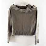 RTA Beckett One Shoulder Asymmetrical Raw Edge Sweater Uno Platoon Green XS Photo 1