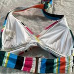 Anne cole Women's Multi Color Colorblocked Stripe Tie Halter Swimsuit Top XS Photo 3