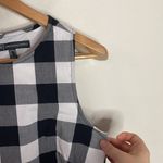 Adrianna Papell  gingham scallop trim shift black and white checkered dress sz 4 Photo 4