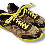 Coach Y2K Vintage  Signature Sneakers Low Cut - Brown Neon Yellow and Beige Sz 7 Photo 0