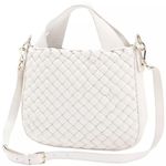 Vince Camuto Miki Puffy Weave Leather Tote Bag in White Swan NWT Photo 0