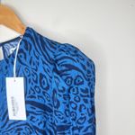 Reformation NWT  Allegra Midi Dress Size‎ 4 Vixen Blue Animal Print Long Sleeve Photo 4