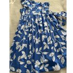 J.Crew One Shoulder Midi Dress Blue Floral Ruffle Pockets Cotton Tie Waist Sz 20 Photo 8