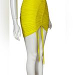 Mistress Rocks  SEXY Yellow Ruched Halter Mini Dress Size XSmall Photo 4