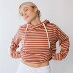 ALBION FIT Albion Hooded Pullover Terracotta Stripe Sz M 491 Photo 1