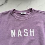 Nash Collection Ribbed Lilac sweatshirt Sz YXL Sporty casual Academia Festival Pink Photo 4