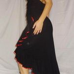 Lip service lipstick vintage black halter neck dress with red flower details Photo 2
