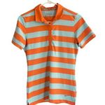 Nike  Baby Blue & Orange Striped Short Sleeve Casual Golf Shirt Women Sz XS Photo 0