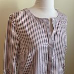 Milly  Michelle Bell Sleeve Striped Shirting Button Down Photo 5
